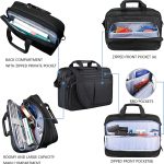 KROSER Laptop Bag Expandable Lightweight Briefcase for 17.3" Laptop Premium Business Work Bag Water-Repellent Messenger Bag with RFID Pockets for School/Travel/Women/Men-Black - Image 4